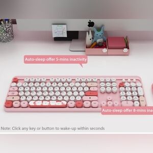 Pink Wireless Keyboard and Mouse Set